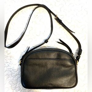 J. Crew Black Pebbled Leather Crossbody Bag